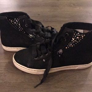 Ugg black suede high top sneakers 6.5